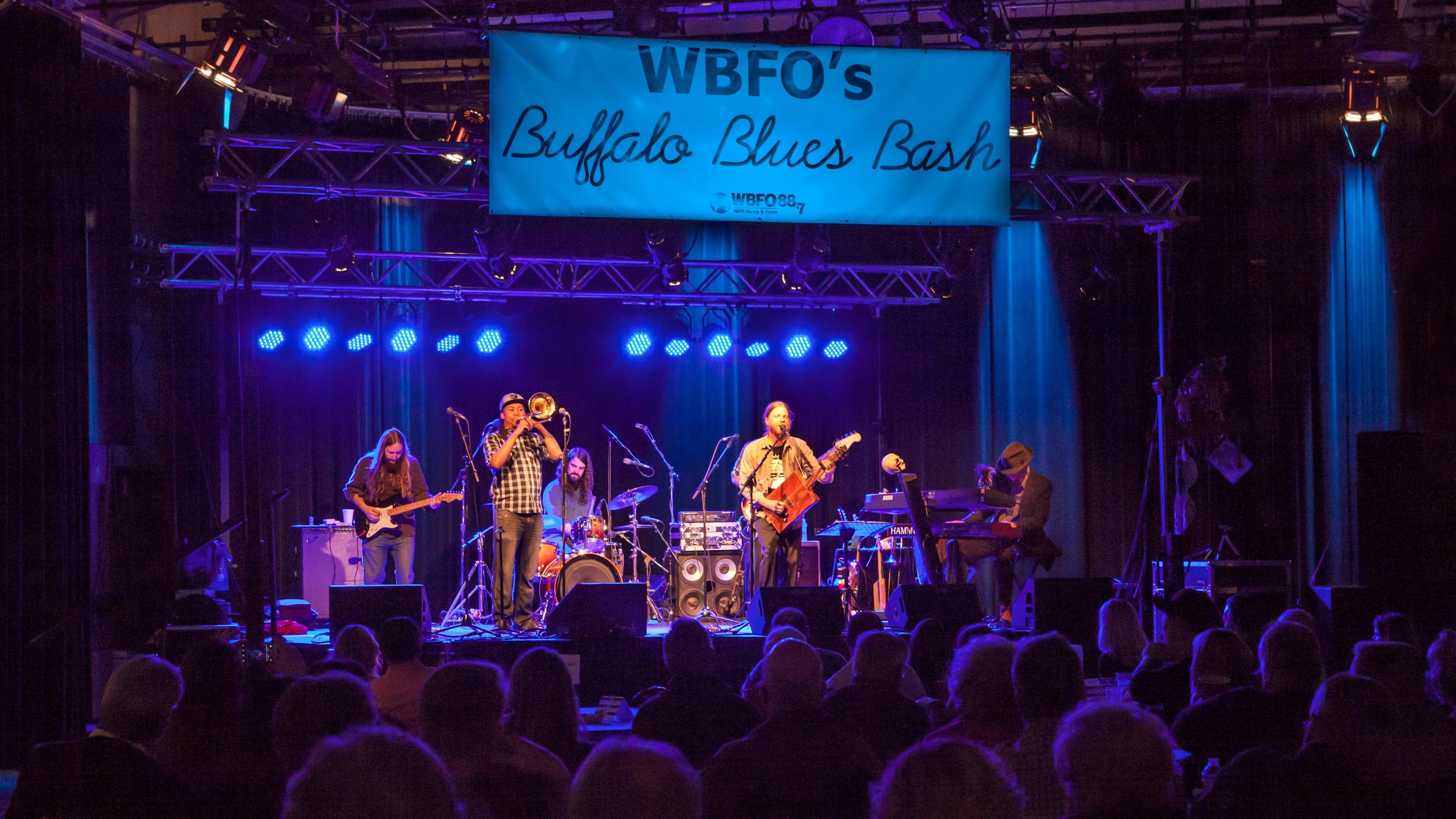 Ghost Town Blues Band, a modern blues band with an intimate knowledge of both blues, rock and improvisational jams at the April 2015 Blues Bash.