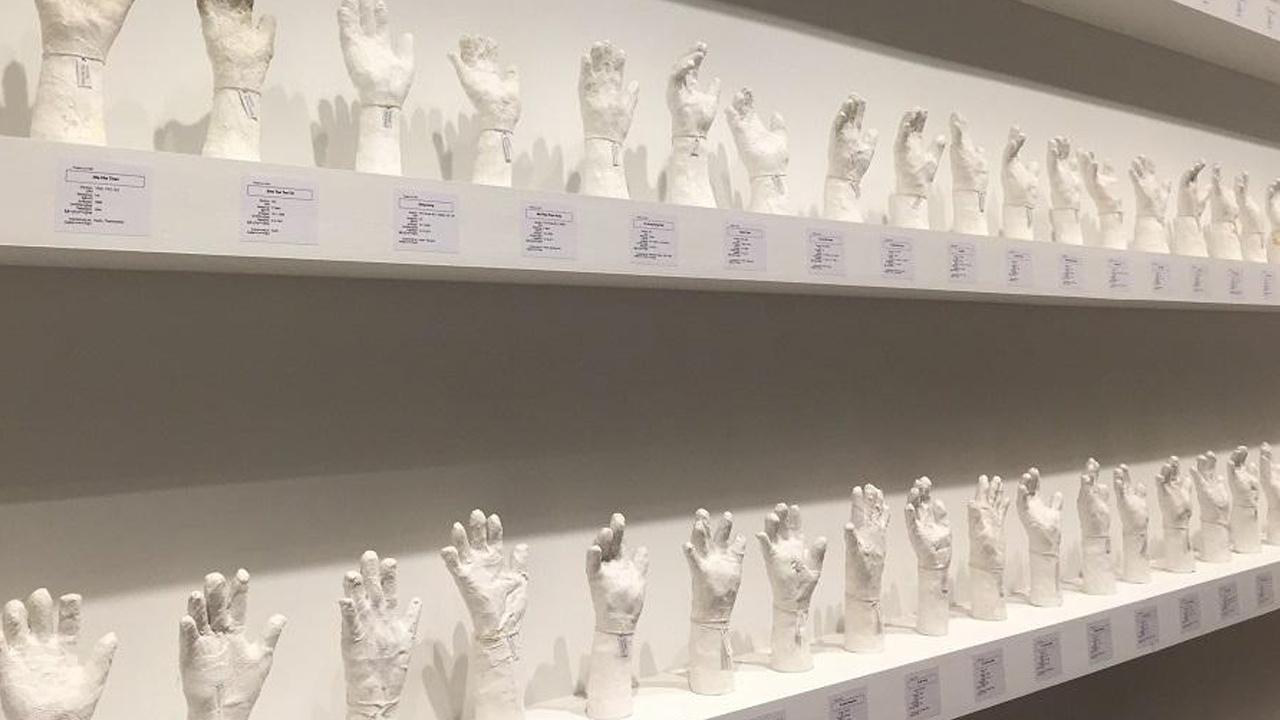 "A Show of Hands" exhibit by artist Htein Lin