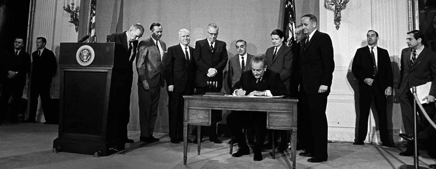 President Johnson Signing the Public Broadcasting Act of 1967. 