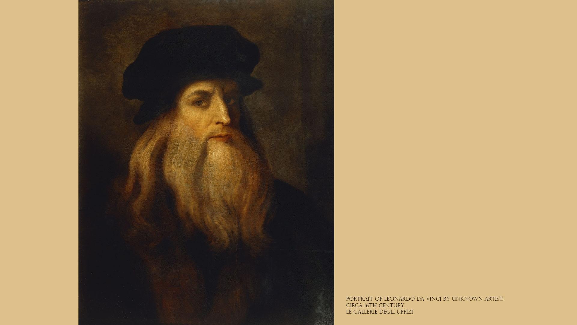 Portrait of Leonardo da Vinci by an unknown artist, circa 16th century