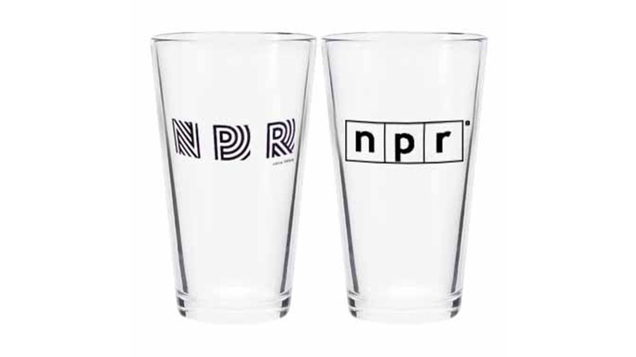 Pint Glasses: Pair of NPR® Retro Pint Glasses 