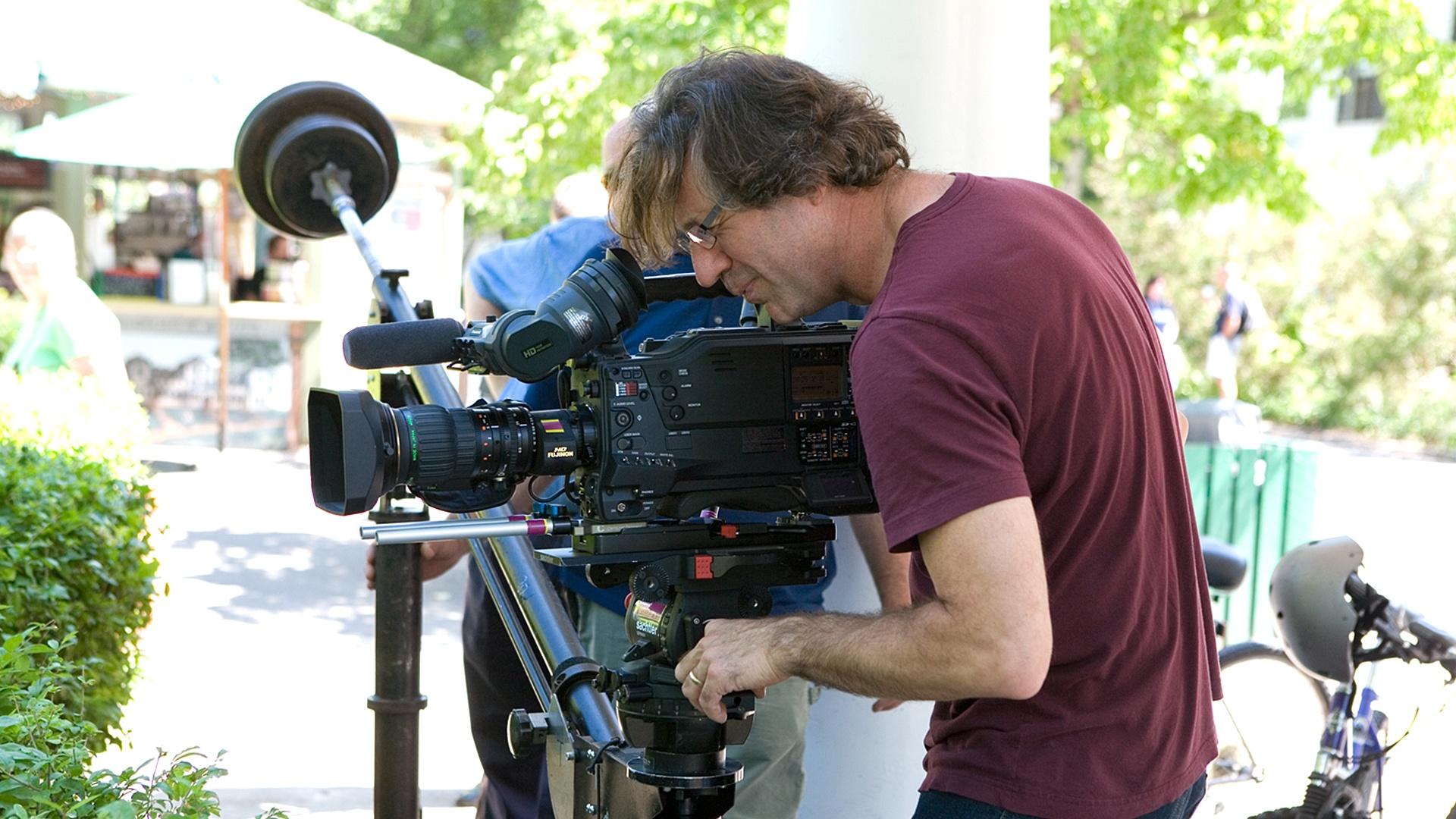 Cinematographer Jim Gribbins sets up for a shot for Chautauqua: An American Narrative.