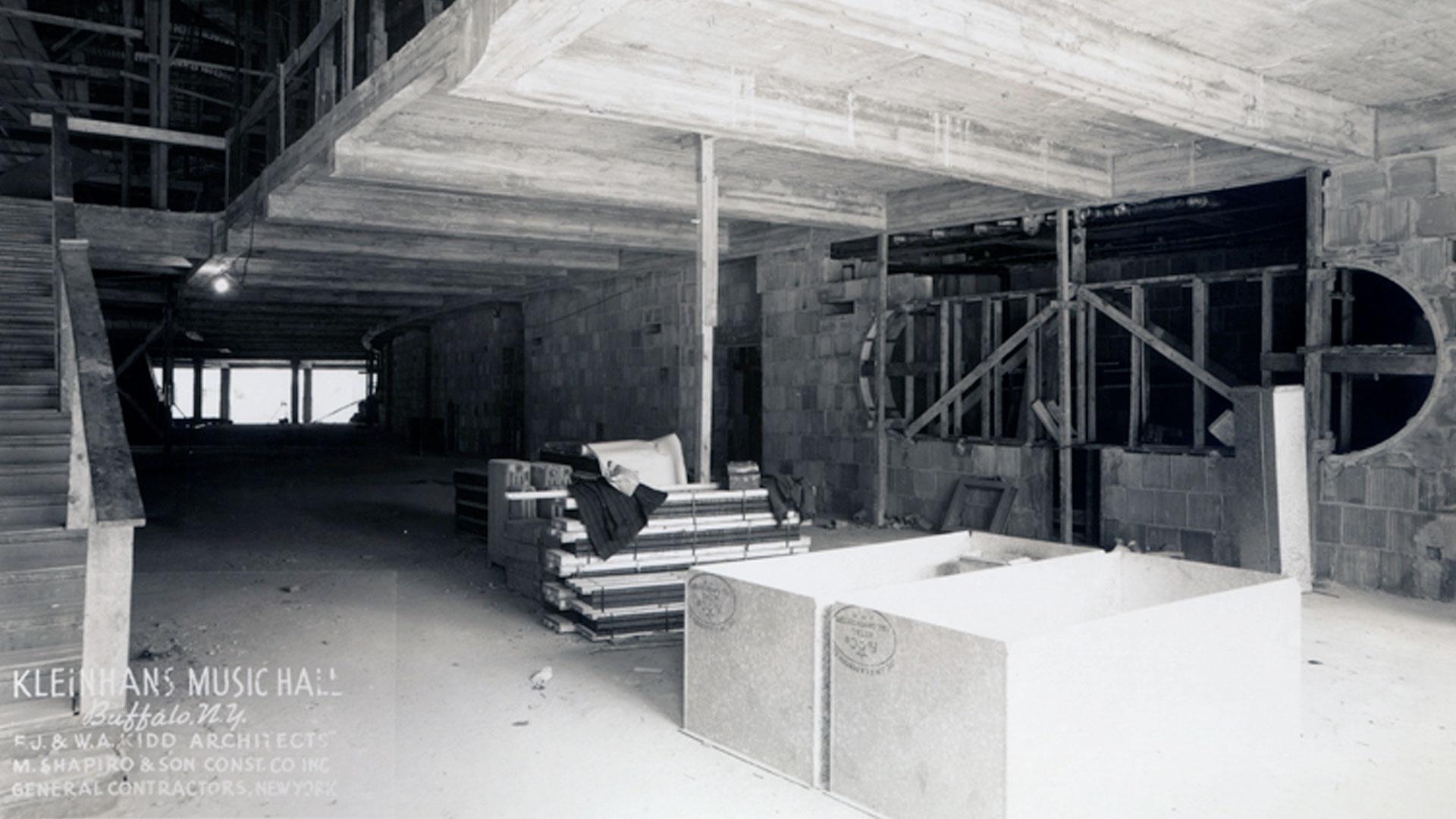 Construction on the lower level interior