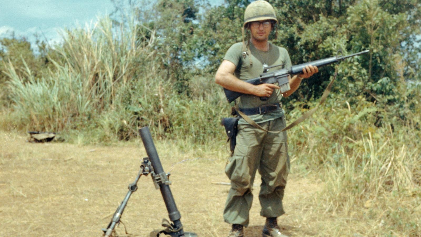 Sgt. Dominic Bilotta, at the young age of 20 years old, was in charge of about a dozen men in Vietnam.  His section handled 60mm mortars, rocket launchers and machine guns.