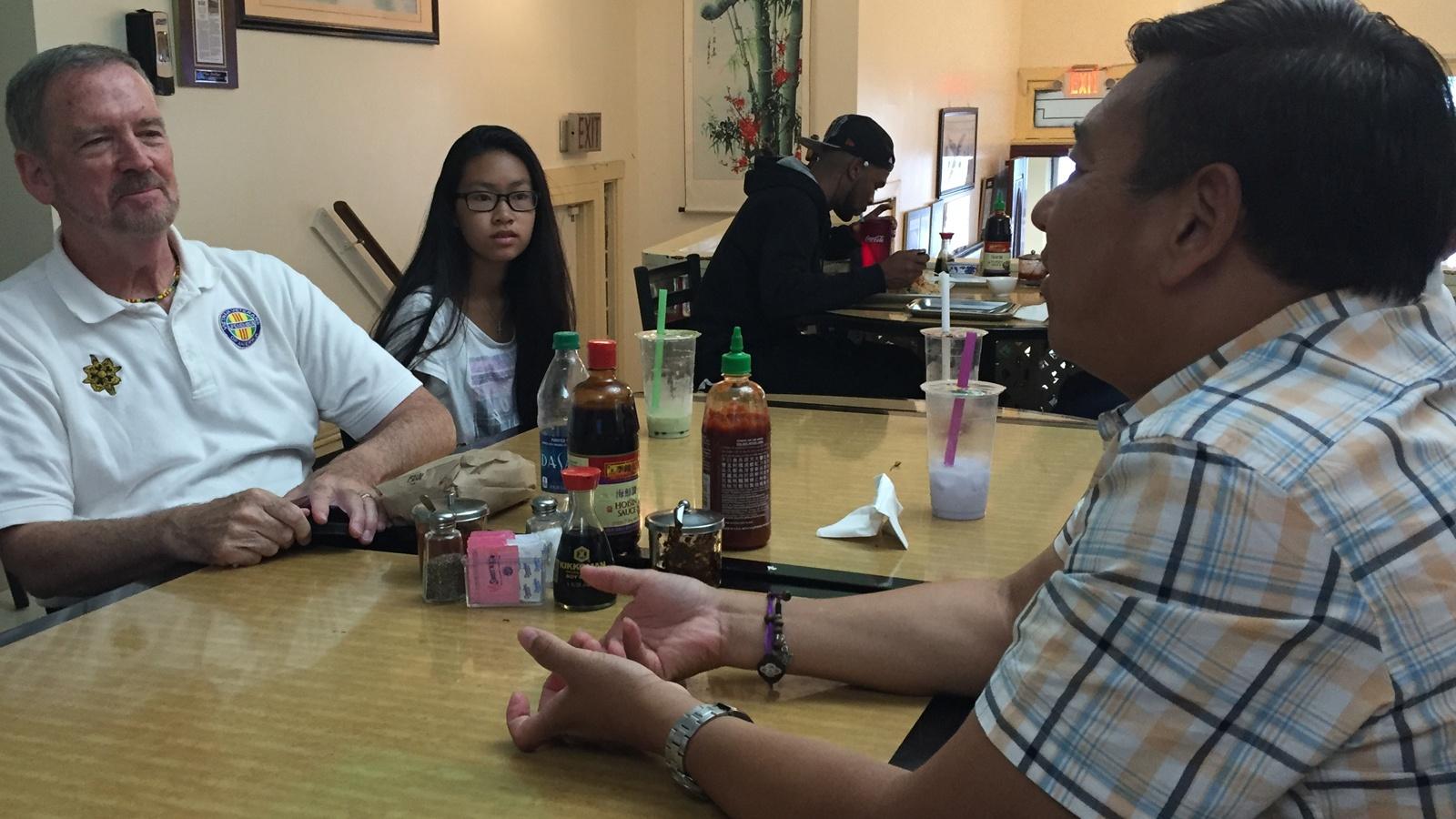 Norm Murray and Minh Trân meet for lunch at Pho Dollar on West Ferry St. on Buffalo’s west side. Minh and his family own this and several other businesses throughout Buffalo.