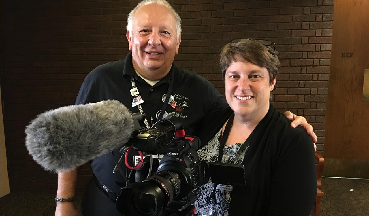 Dr. Patrick Welch with WNED-TV Senior Producer, Lynne Bader.  Dr. Welch is a Vietnam veteran and the first mentor in this groundbreaking court started in Buffalo, NY in 2008.