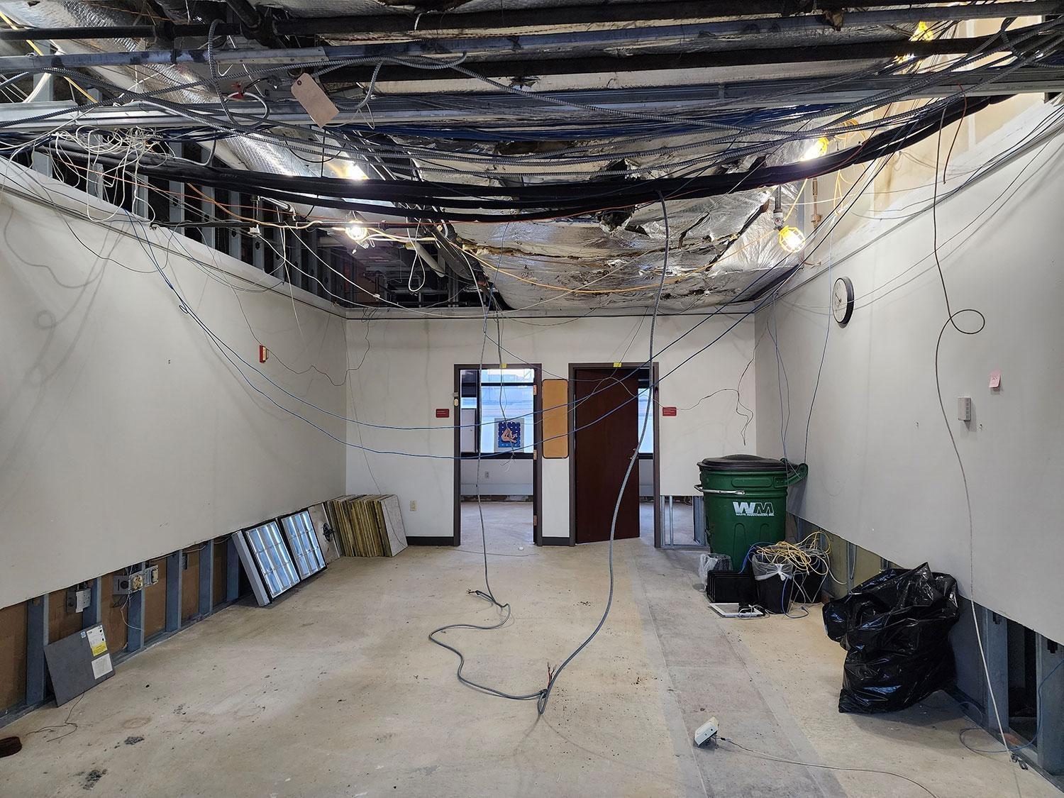 3rd floor ceiling, wall and floor removal in the Volunteer and Pledge department – March 15, 2023