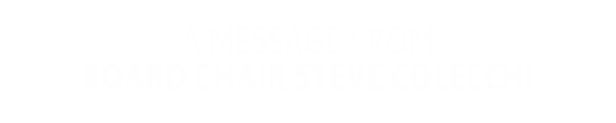 A Message from Board Chair Steve Colecchi