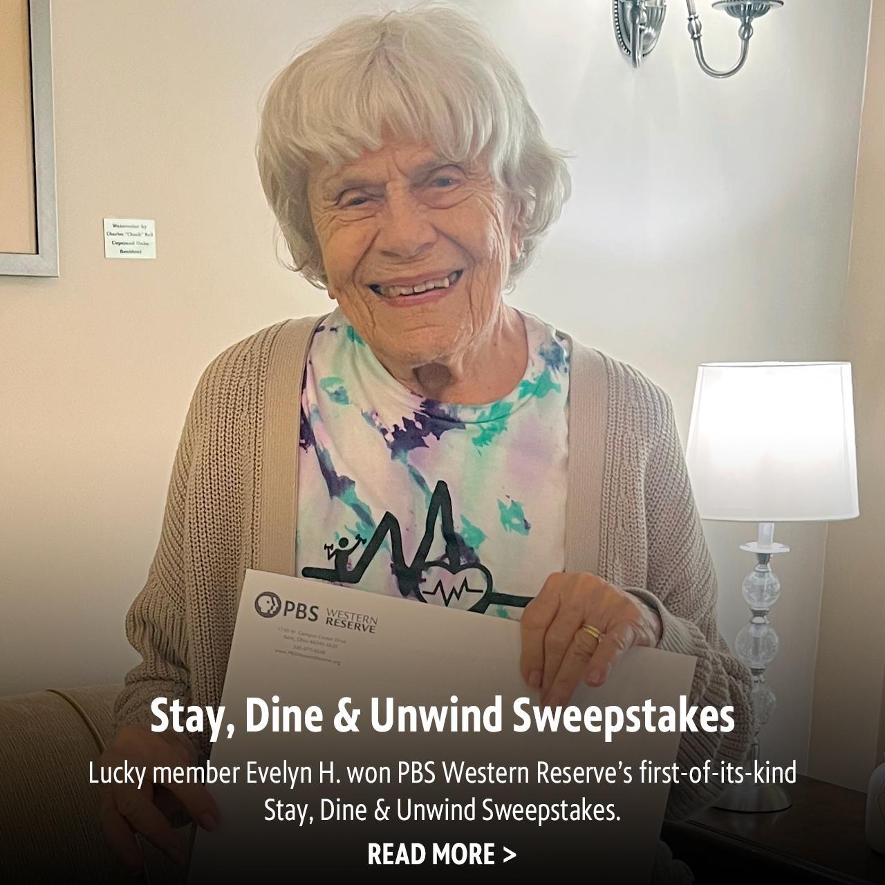 Stay, Dine & Unwind Sweepstakes winner Evelyn H.