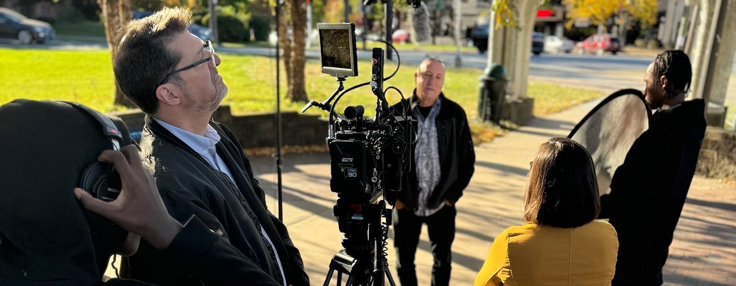 Behind the scenes filming Coventry P.E.A.C.E. Park