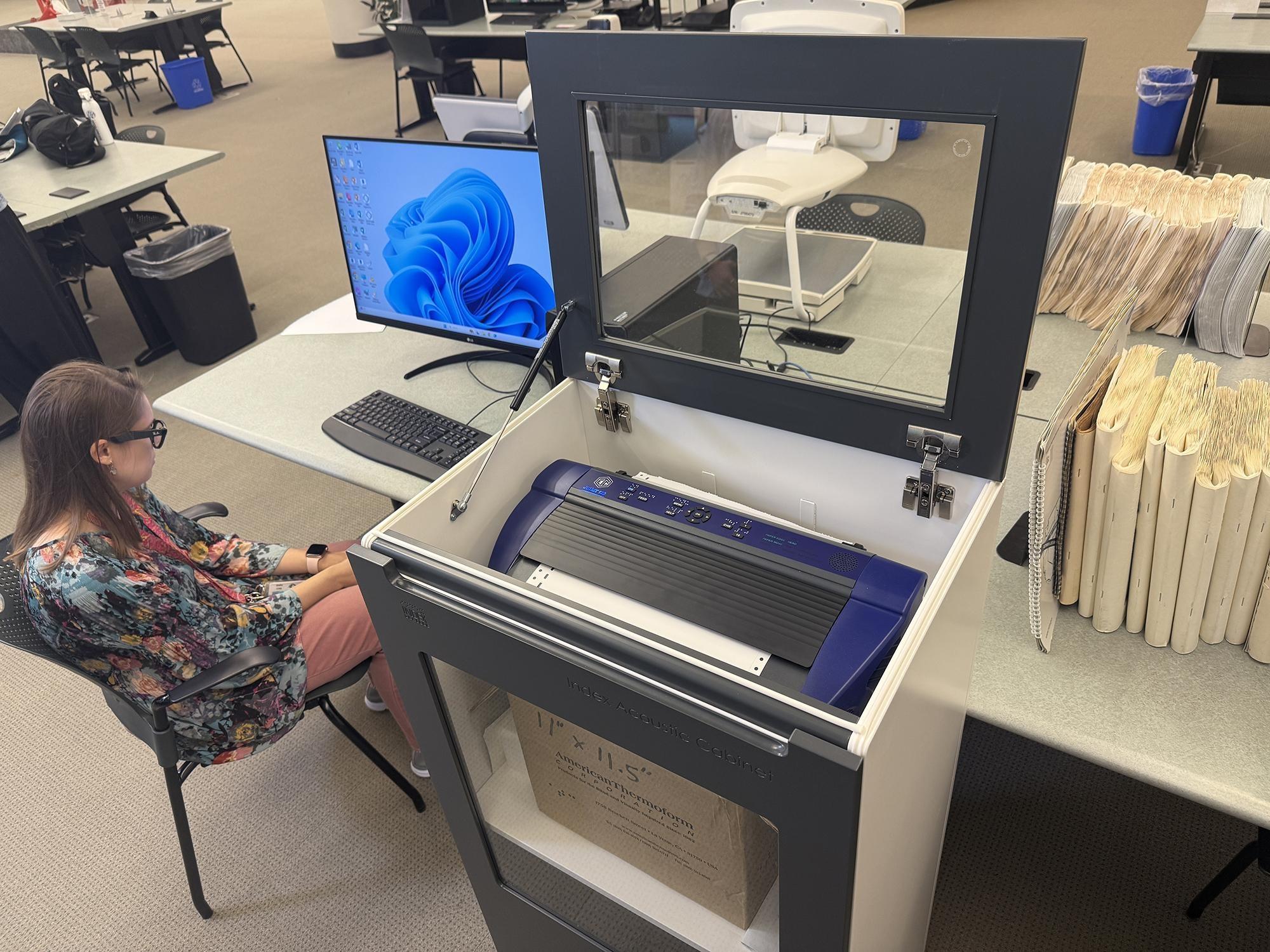 Braille Embossing Station at the Akron-Summit County Public Library