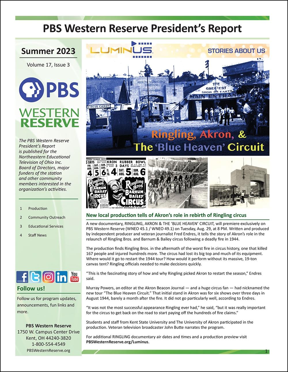 PBS Western Reserve President's Report - Summer 2023
