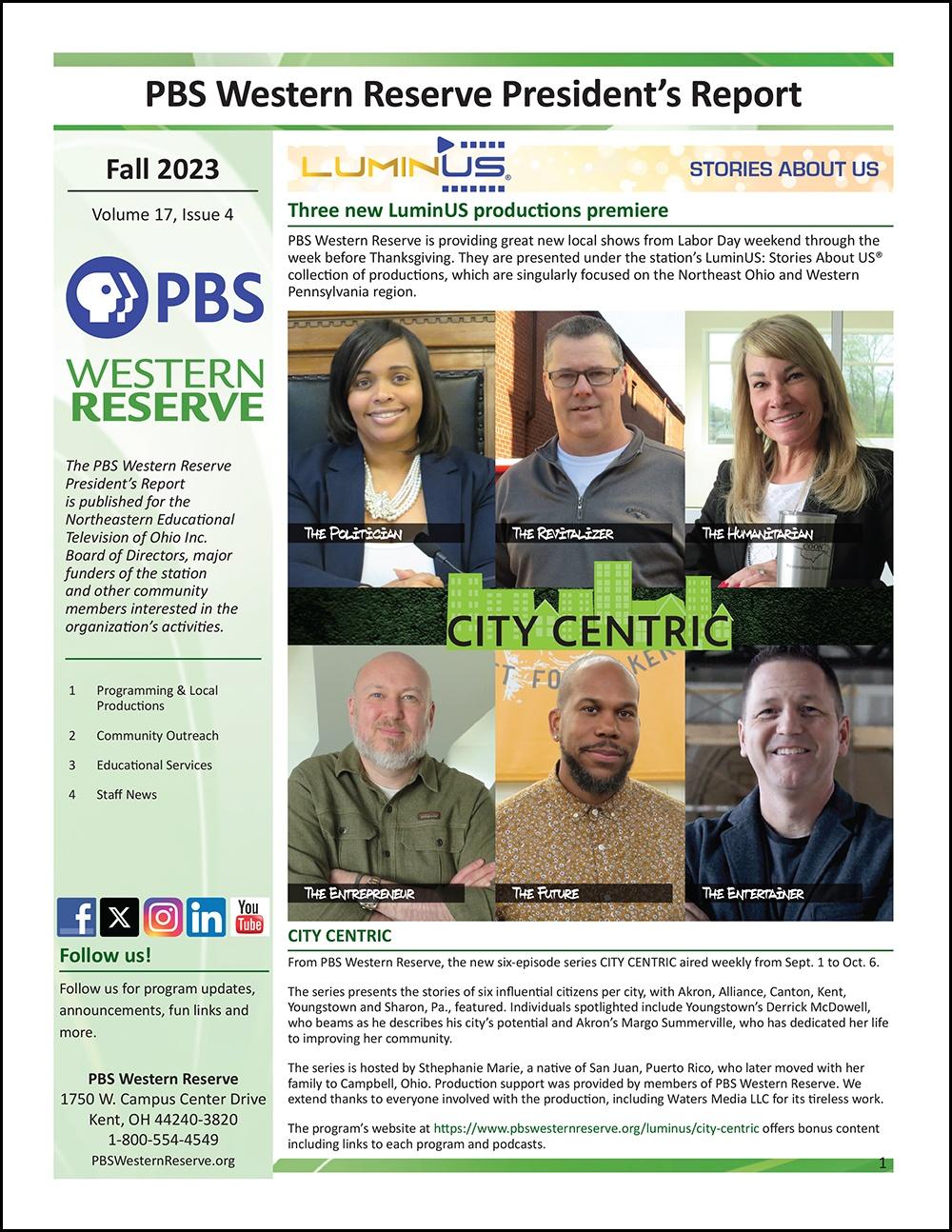 PBS Western Reserve President's Report - Fall 2023