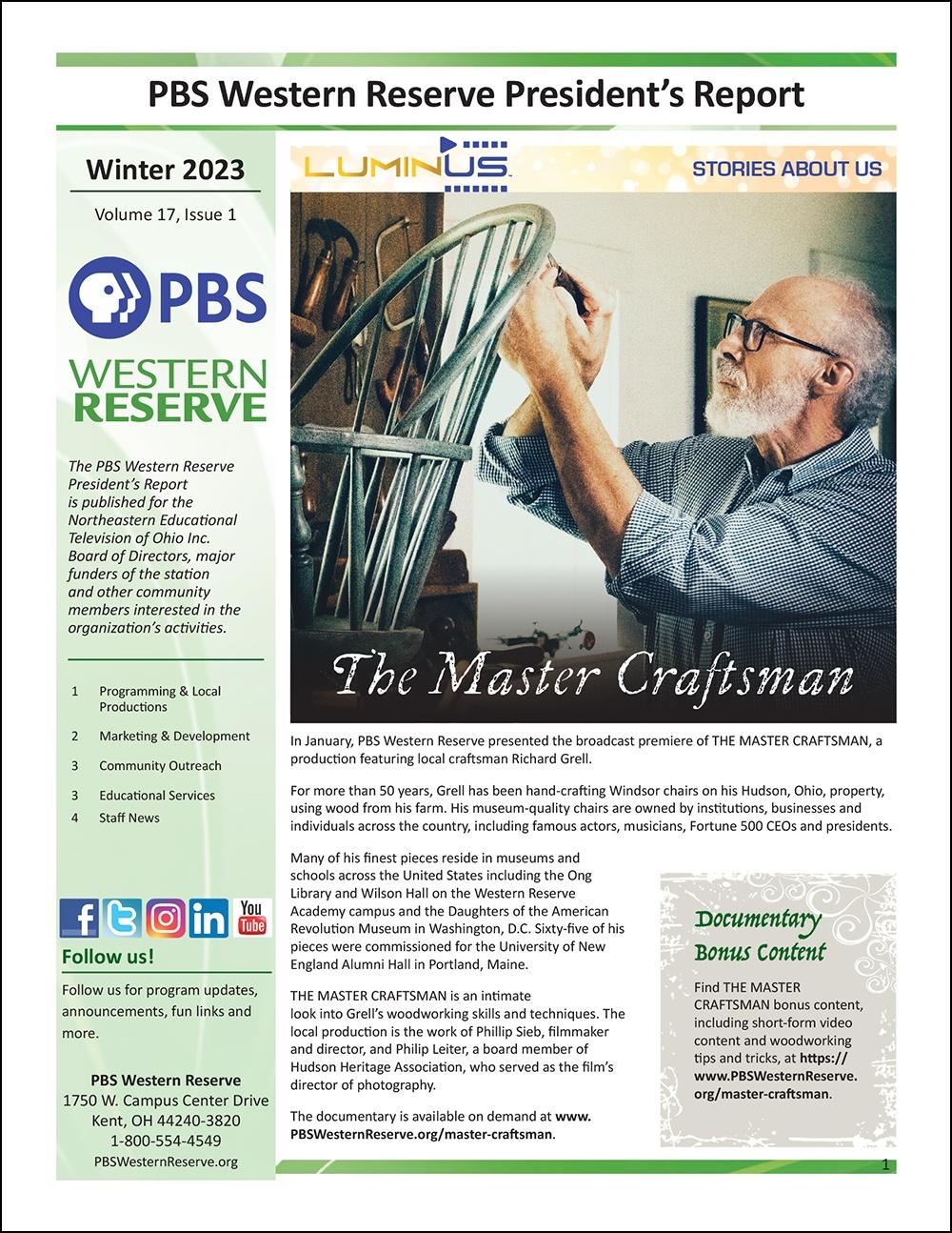 PBS Western Reserve President's Report - Winter 2023