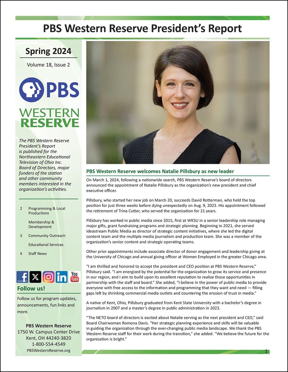 PBS Western Reserve President's Report - Spring 2024