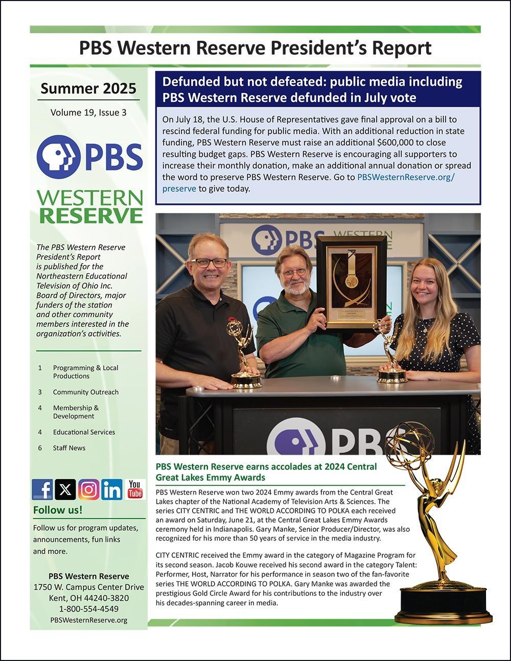 PBS Western Reserve President's Report - Summer 2025