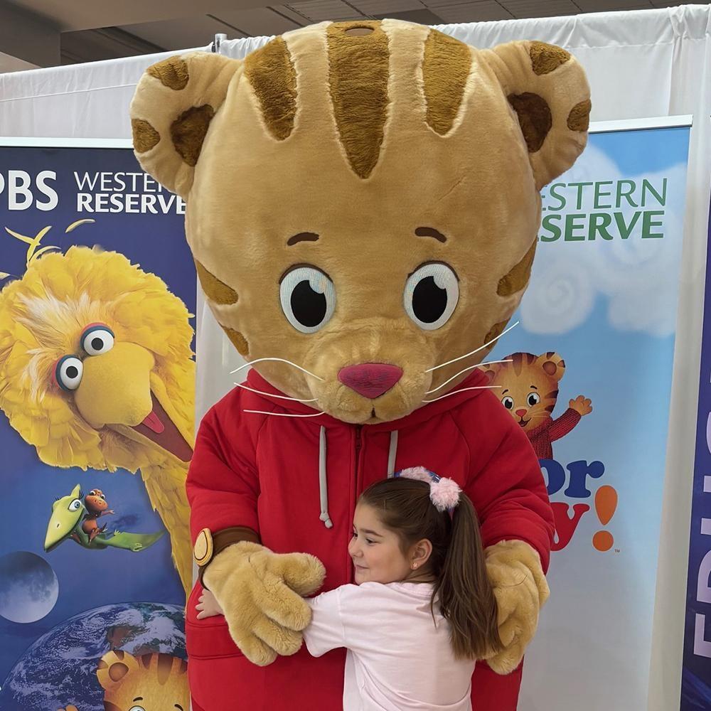 Daniel Tiger at PBS Western Reserve's September 2025 Be My Neighbor Day event in Youngstown.