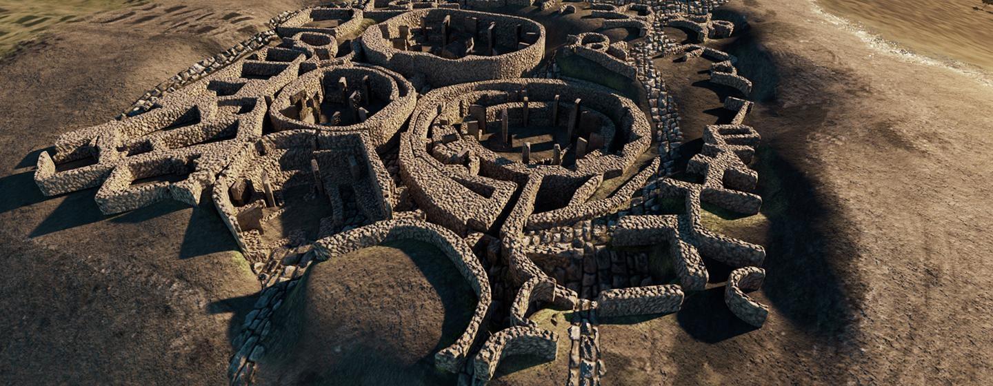 CGI visualization of the main excavation area, Gobekli Tepe. Courtesy Blink Films