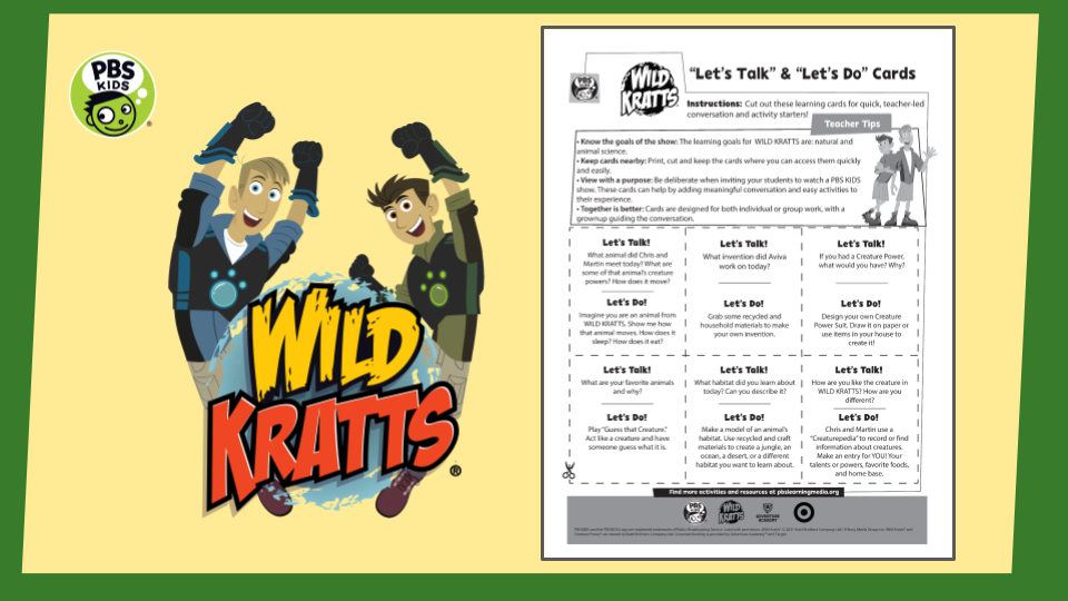 Wild Kratts Conversation Cards