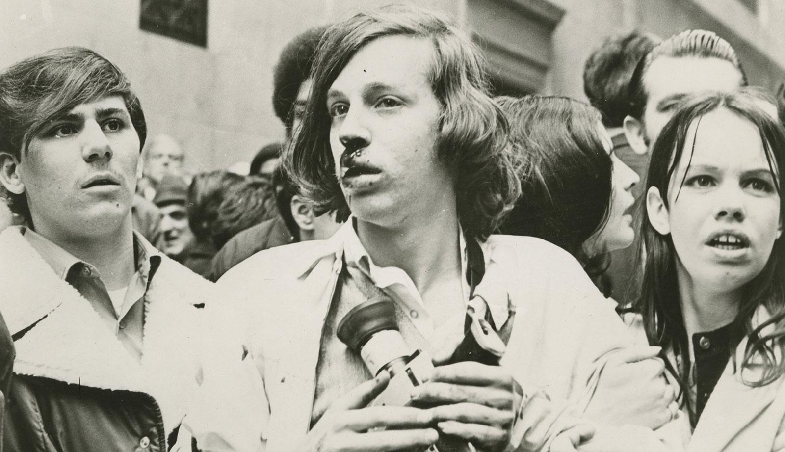 Revisit 1970, when student protestors and construction workers violently clashed in downtown NYC.