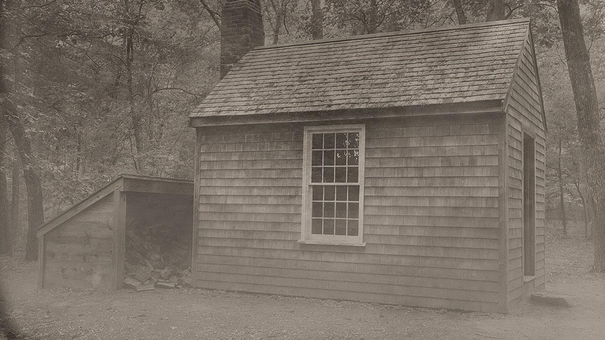 Thoreau finds solace in nature and writes two books during his time at Walden Pond.