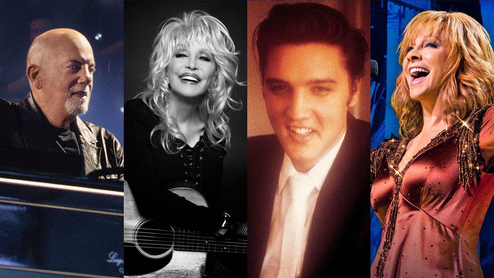 August highlights featuring Elvis '56, Dolly Parton: Here I Am, and Reba McEntire: Live from Madison Square Garden.