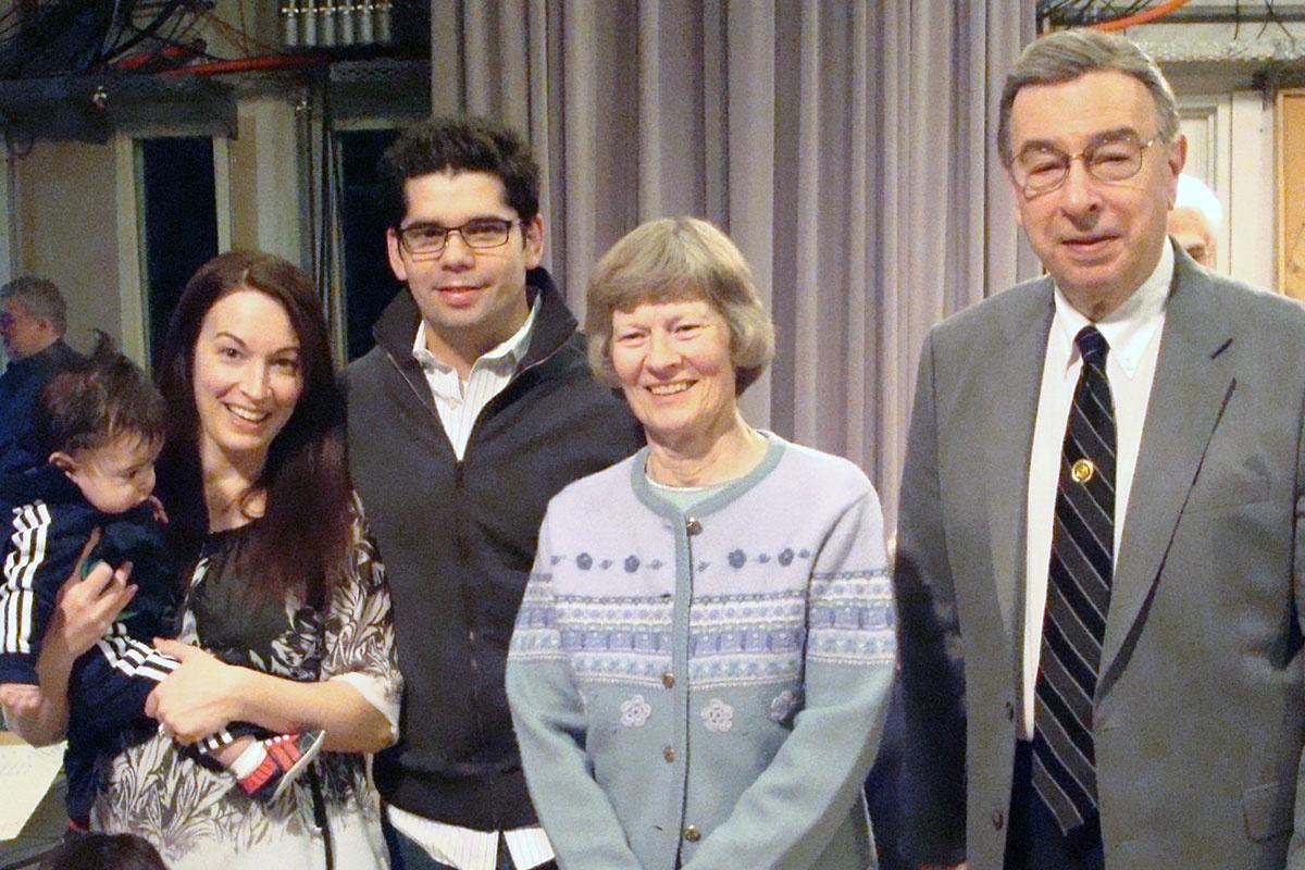 Bruce Turner with his wife and family, celebrating 50 years at WNMU-TV PBS