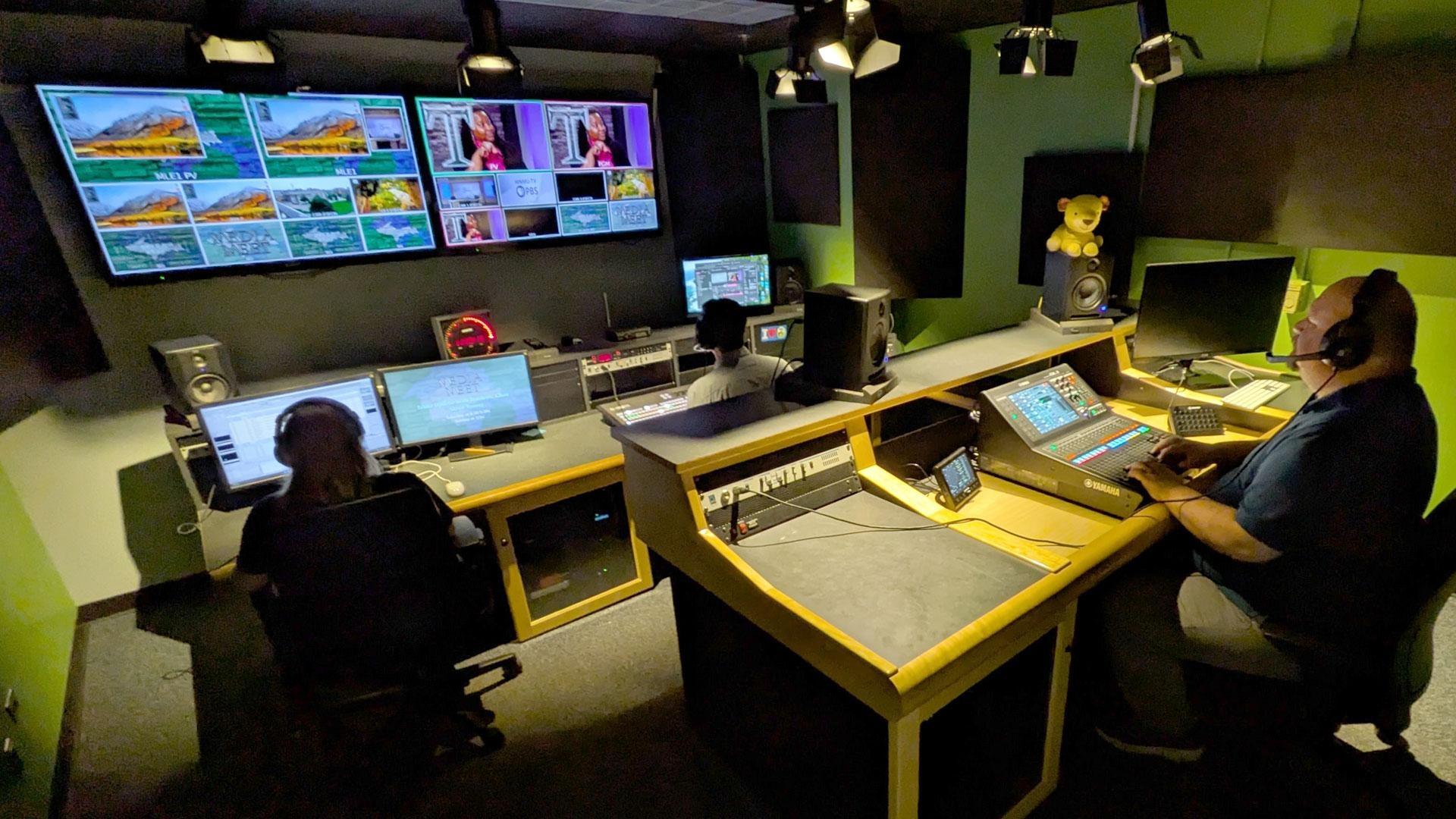 WNMU-TV control room during live television broadcast production