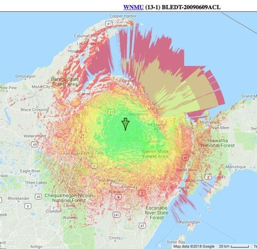 WNMU-TV Antenna coverage map