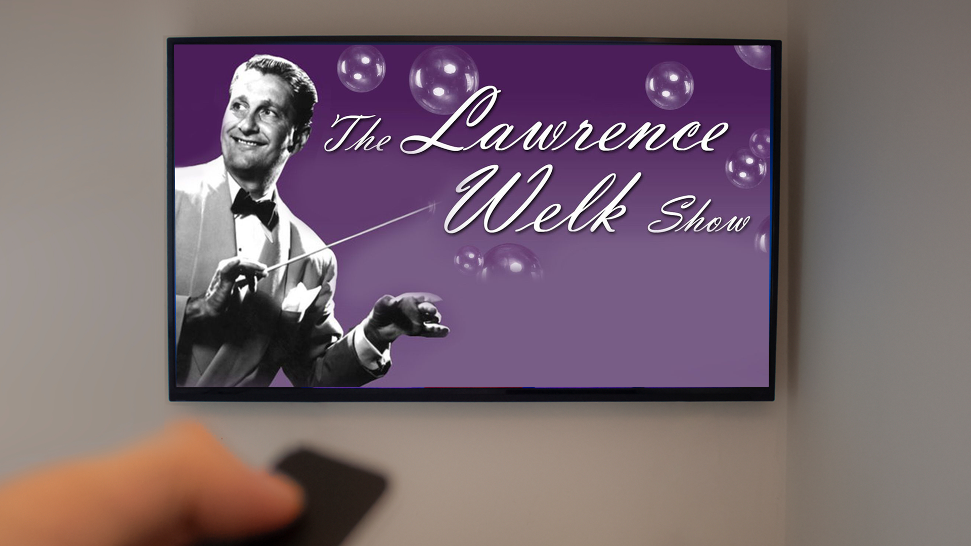 Lawrence Welk Show on TV screen