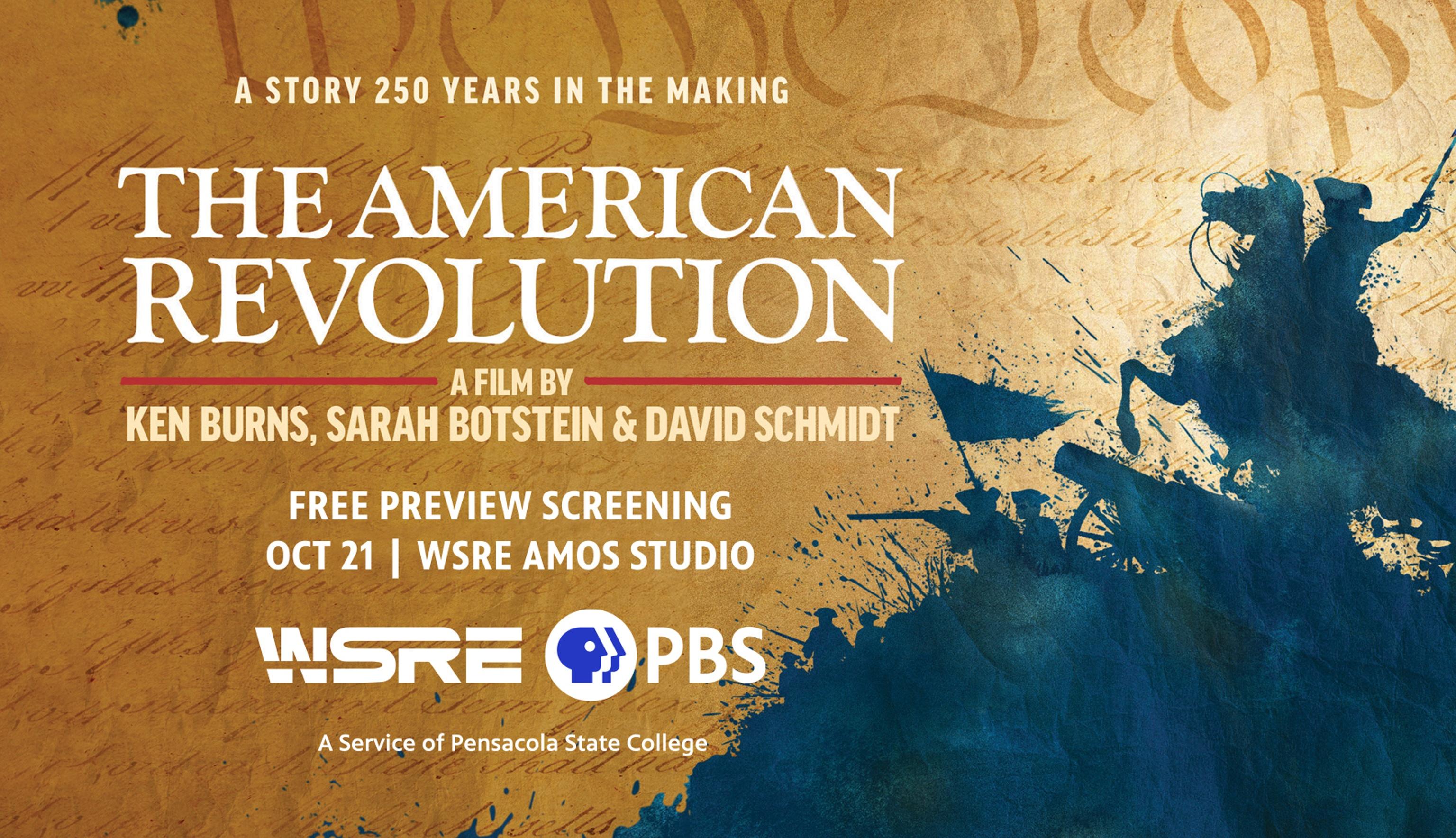 The American Revolution Free Preview Screening 7pm Tues Oct 21 WSRE Amos Studio