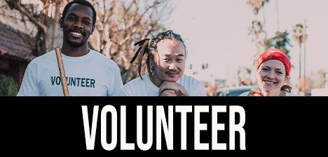 "Volunteer" image of people wearing t-shirts that say 'volunteer' 