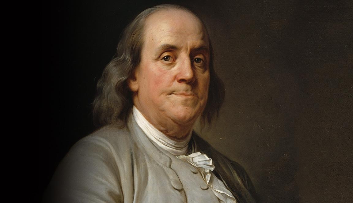 Painted portrait of Benjamin Franklin