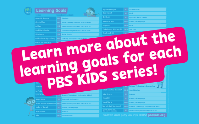 Learn more about the learning goals for each PBS KIDS Series