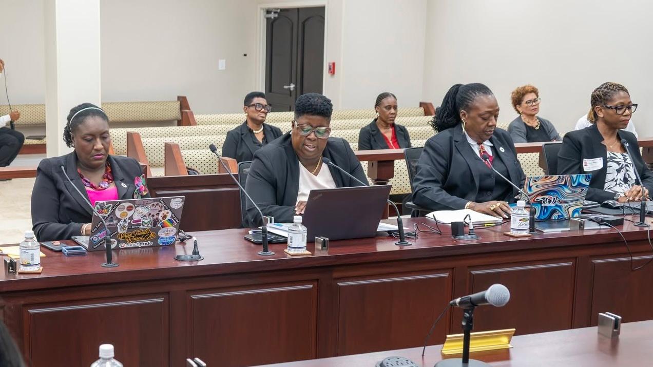 Department of Human Services Commissioner Averil George, second from left, appears before lawmakers during a budget hearing, warning that new federal SNAP work requirements could cause thousands of Virgin Islanders to lose food assistance while increasing the territory’s financial responsibility for administering the program.