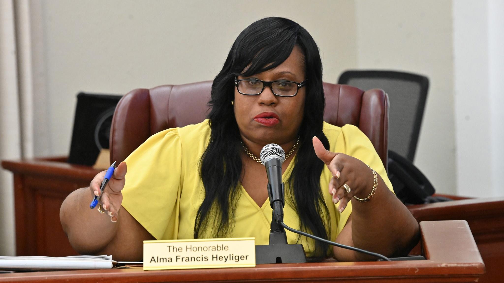 Pictured: Senator Alma Francis-Heyliger