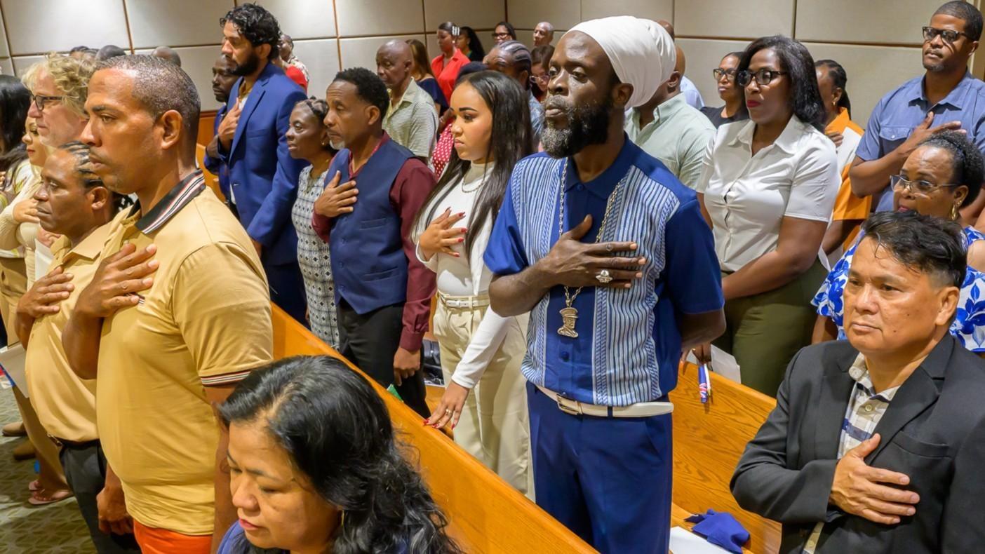 Naturalization ceremony for 33 new U.S. citizens