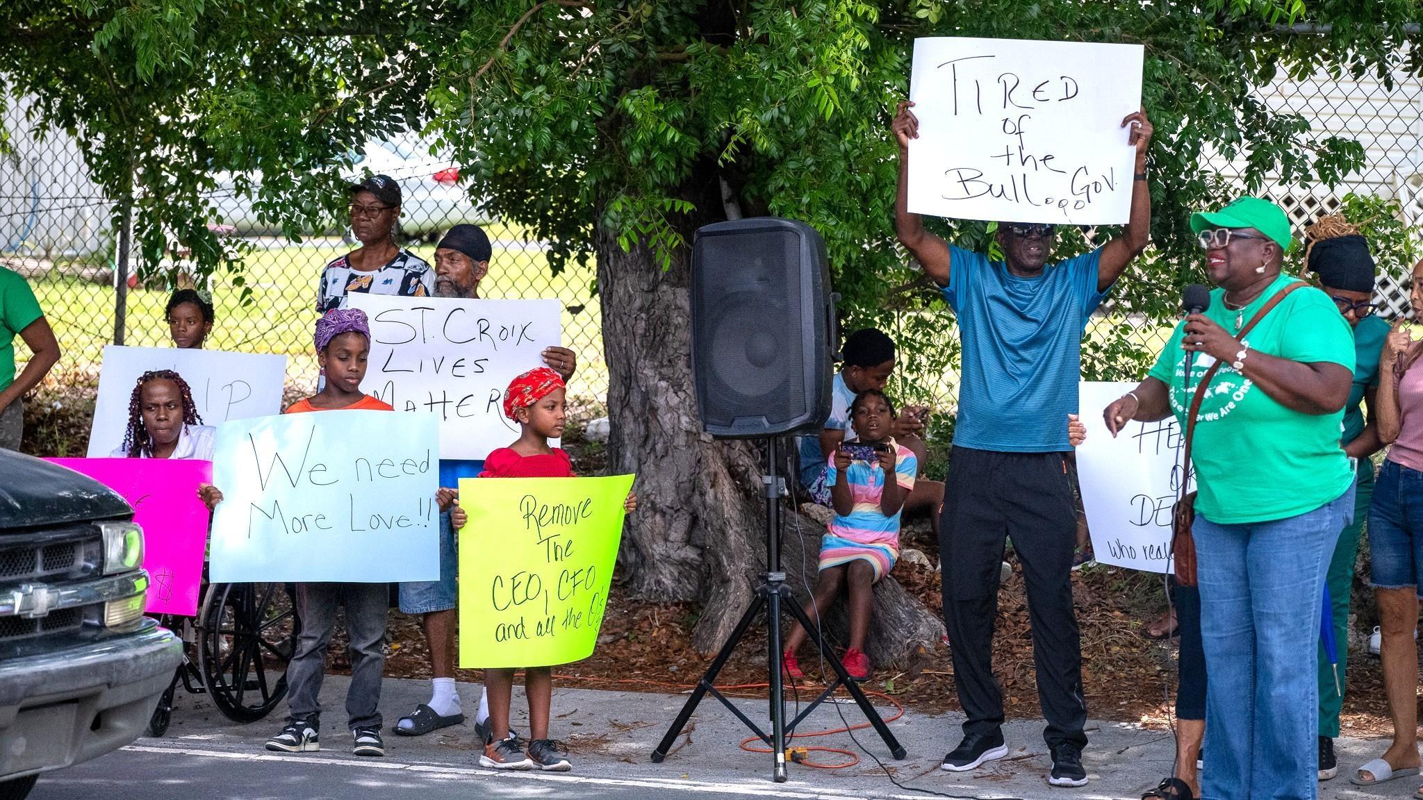 Protesters outside JFK Hospital