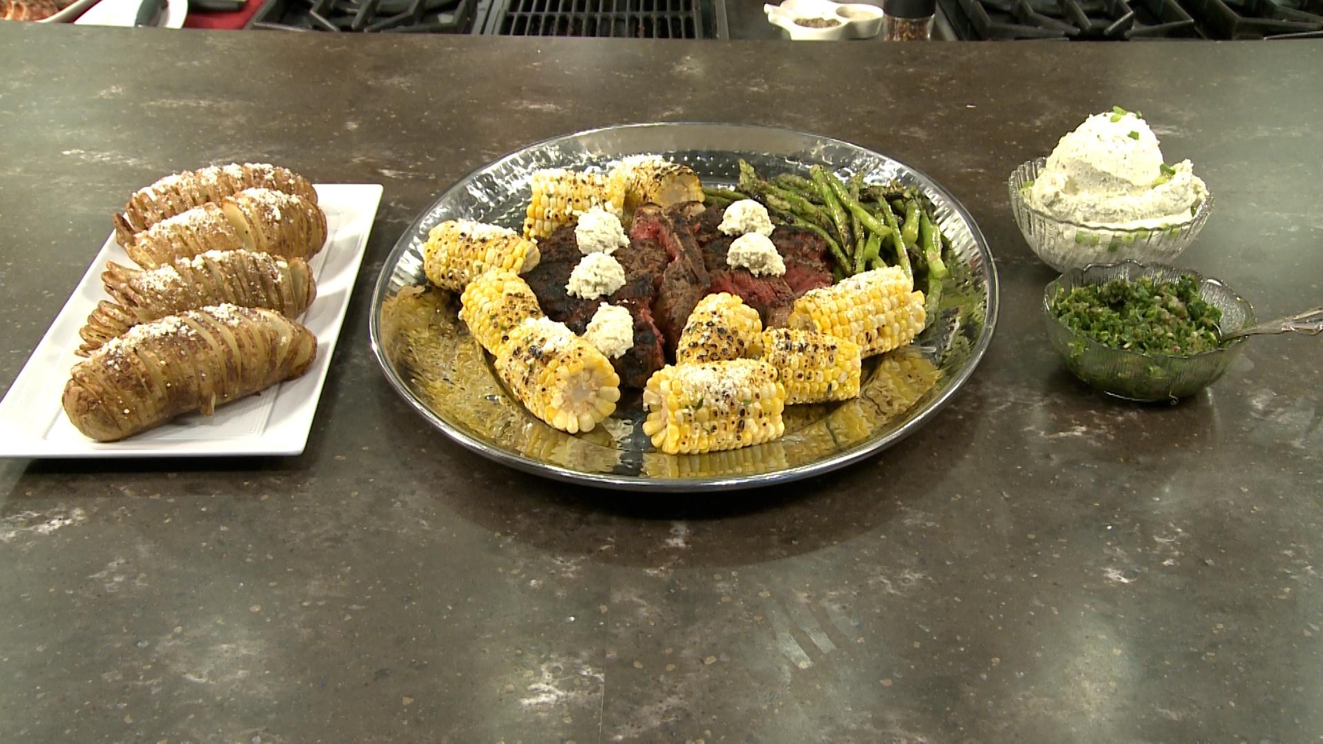 T-Bone steak and sides