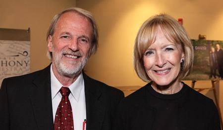 H Wayne Wilson and Judy Woodruff, host of the PBS NewsHour