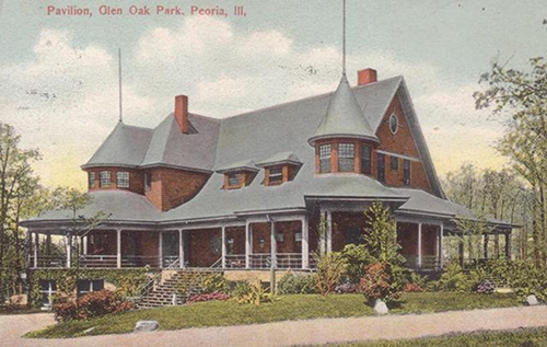 Water Color Postcard of the Pavilion, Glen Oak Park