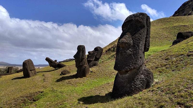 Giant stone heads of Easter Island