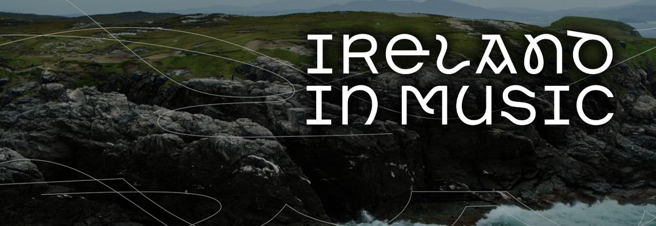 Ireland in Music Logo over a seascape