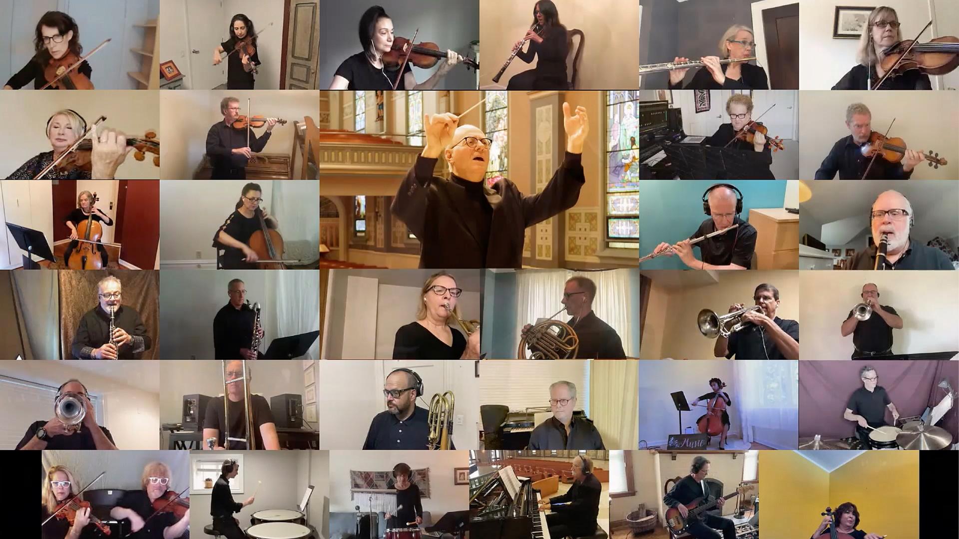 Orchestra playing on Zoom 