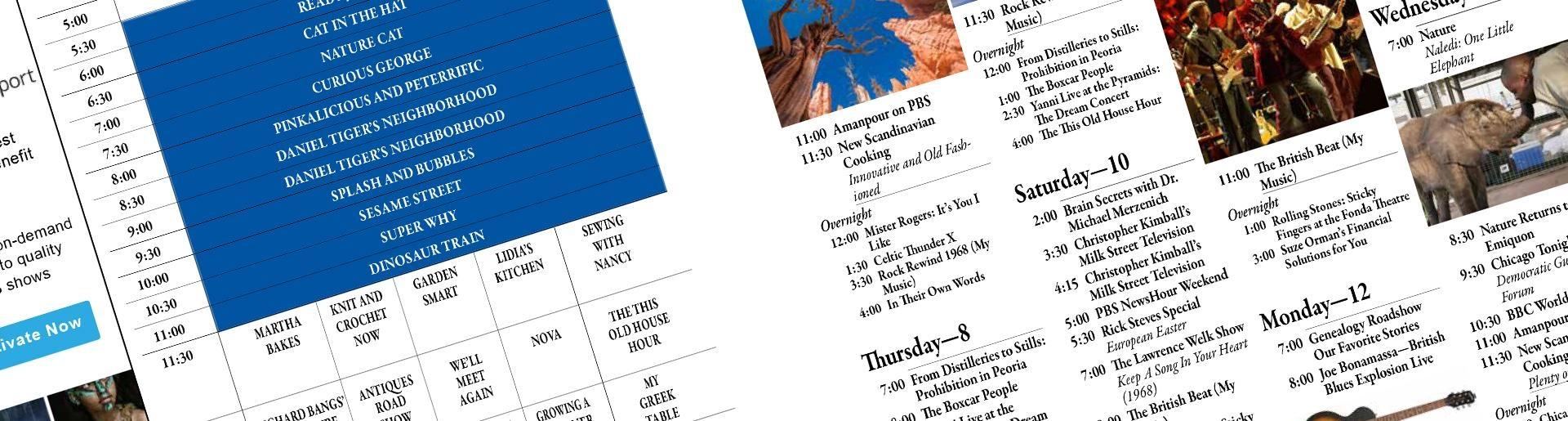 Page Header - Showin the inside of the program guide