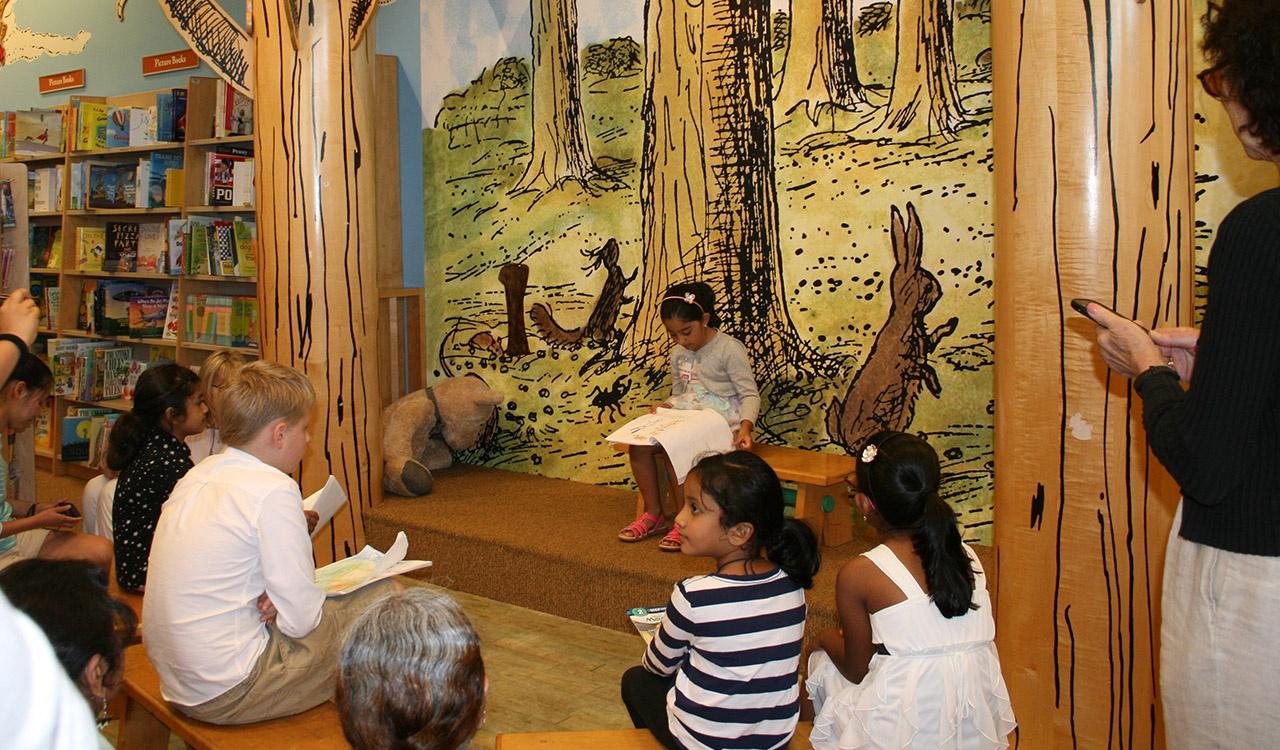 Kindergarten Winner reads her story at Barnes and Noble Little Local Authors Event