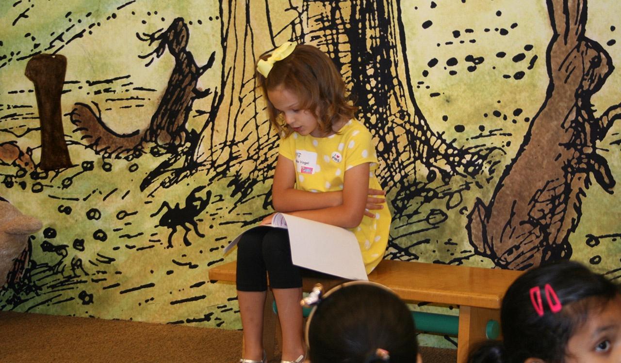 Second Grade Winner reads her story at Barnes and Noble Little Local Authors Event