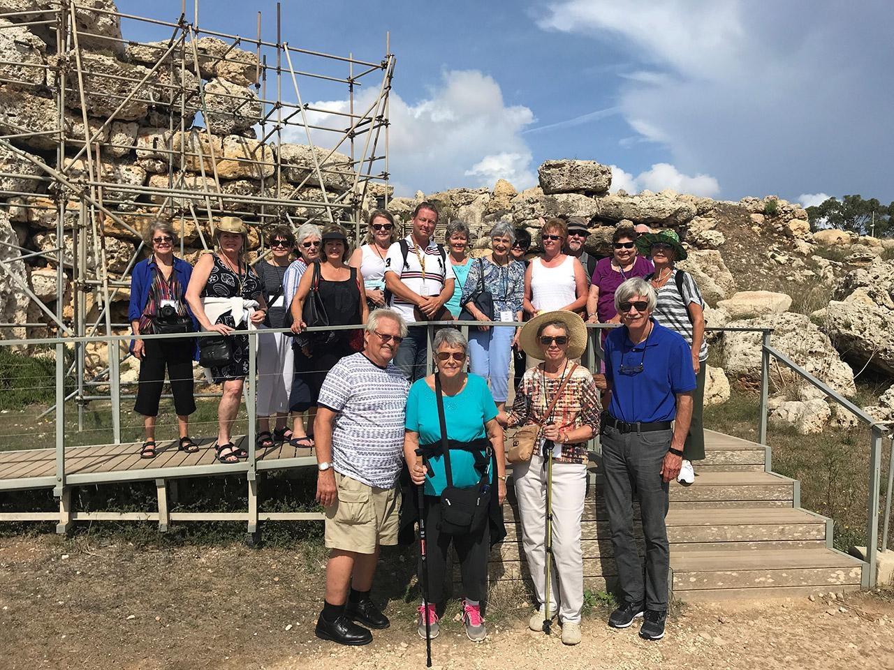 Traveler in group shot