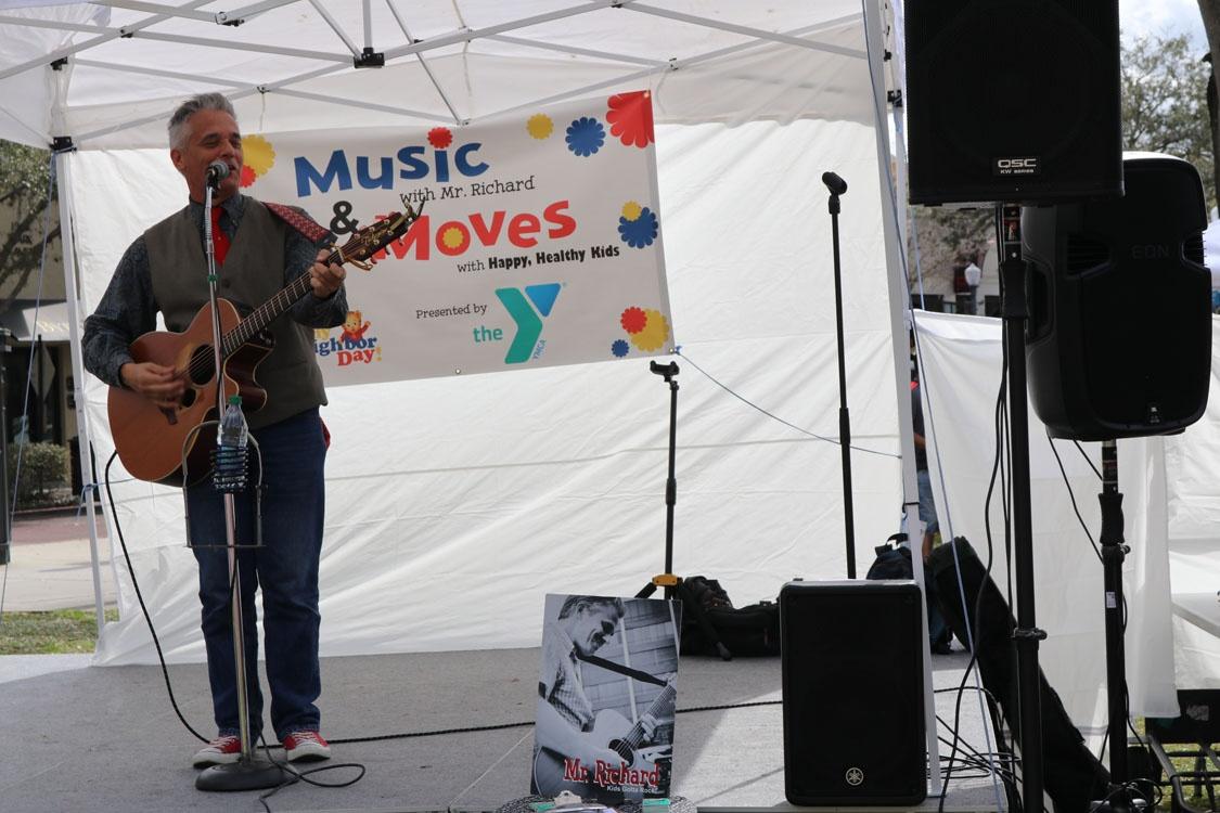 Enjoying some music from Mr. Richard at WUCF's Be My Neighbor Day in Winter Park.