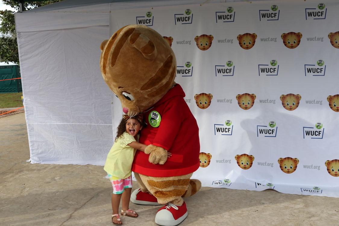 Meeting Daniel Tiger at WUCF's Be My Neighbor Day in Winter Park.
